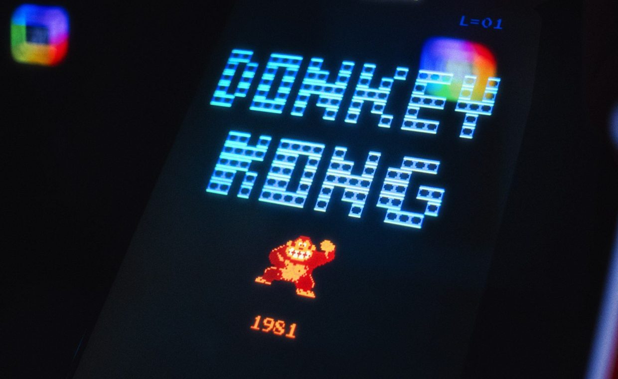 Donkey kong arcade game screen with 1981 date